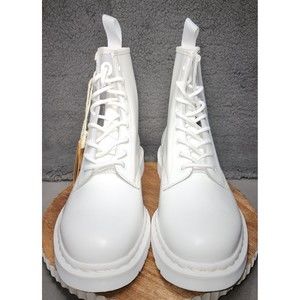 Unisex Dr. Martens White 14357 Mono Combat Boots Mens Size 12/ Womens Size 13